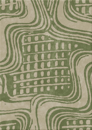 Anna-Veda 10211-garden plot - handgefertigter Teppich,  getuftet (Indien), 24x24 5ply Qualität